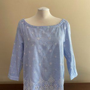Tom Tailor Eyelet Chambray Top